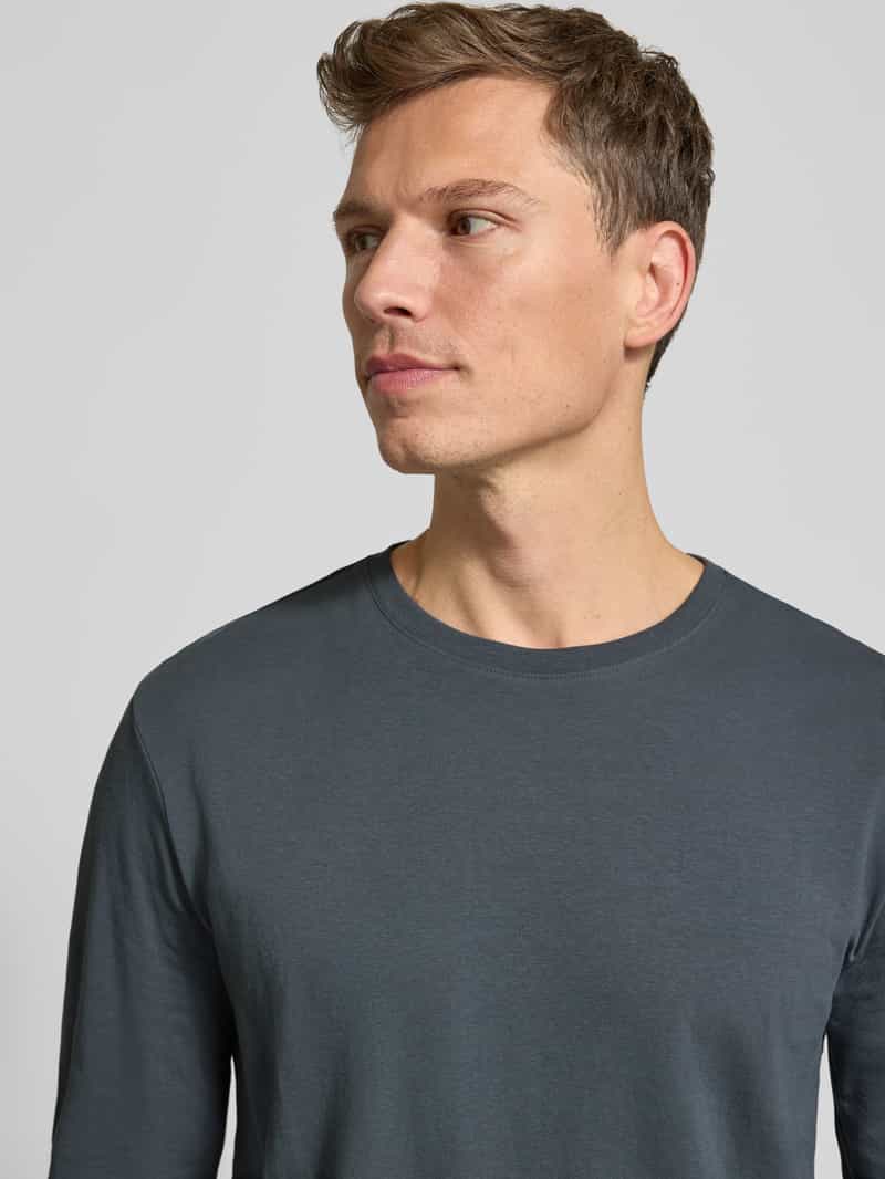 Christian Berg Men Shirt met lange mouwen en geribde ronde hals