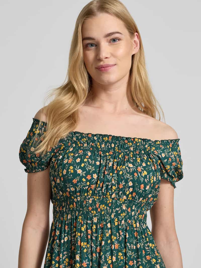 Apricot Midi-jurk met smokdetails
