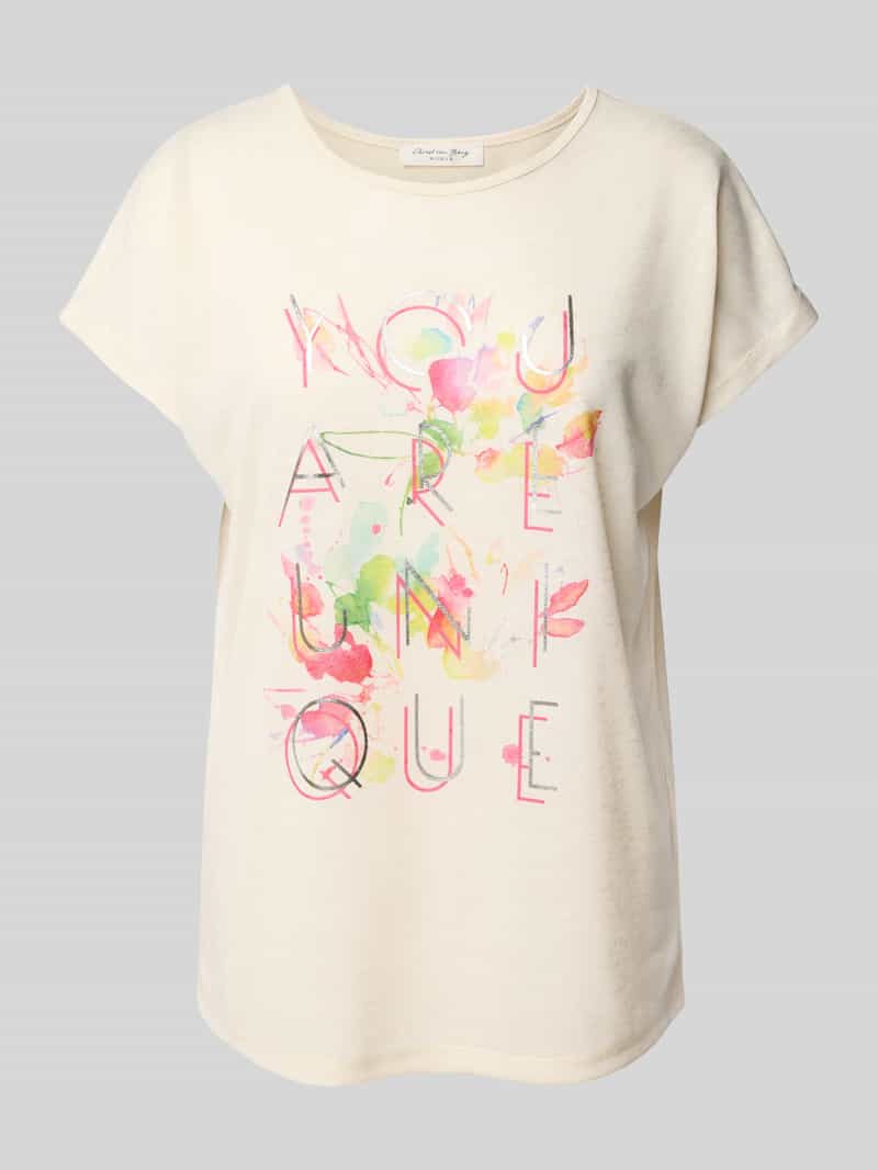 Christian Berg Woman T-shirt met geribde ronde hals
