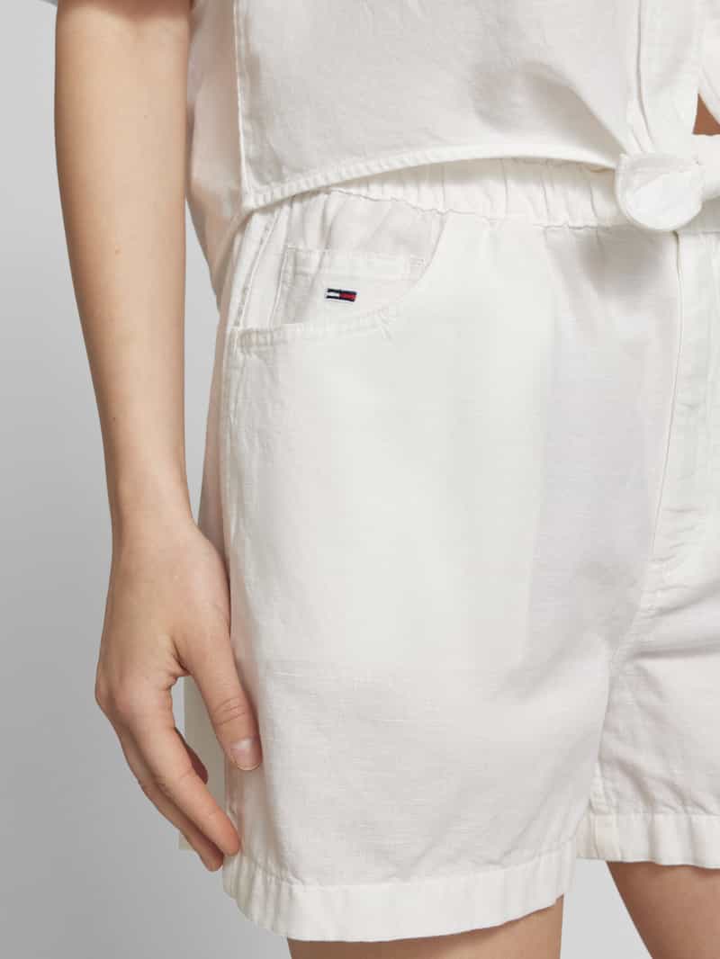 Tommy Jeans Regular fit korte paperbagbroek van een mix van katoen en linnen