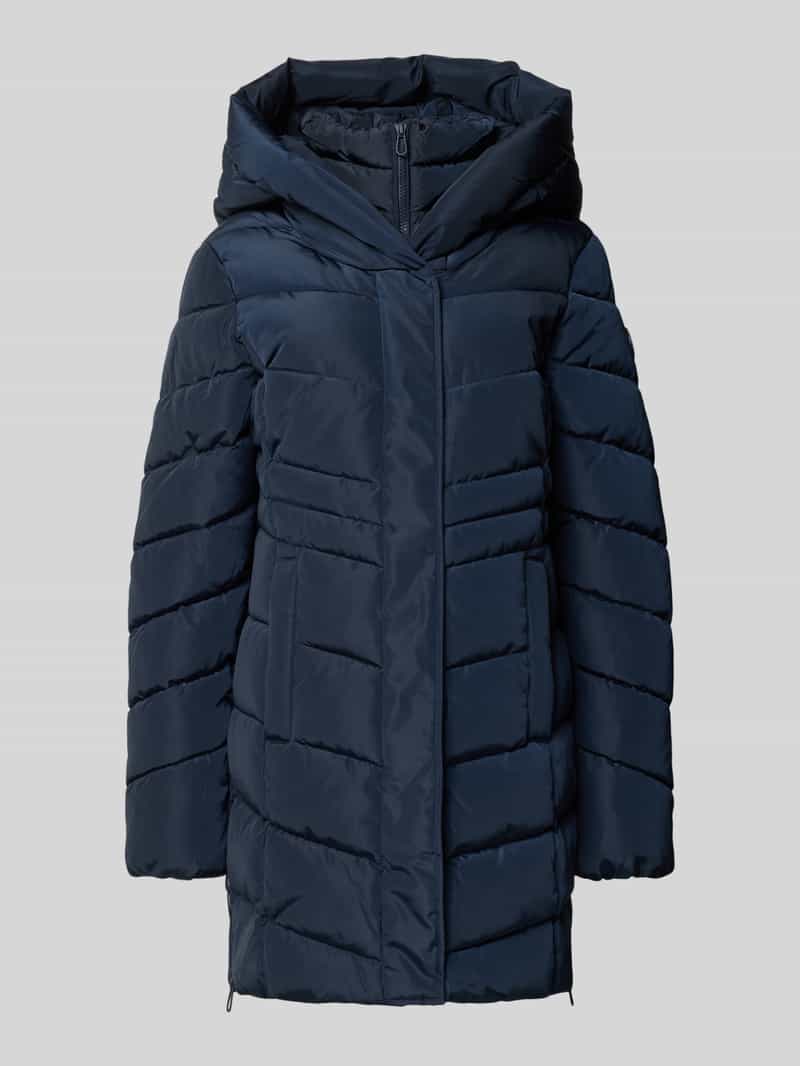 Tom Tailor Regular fit gewatteerde lange jas met capuchon