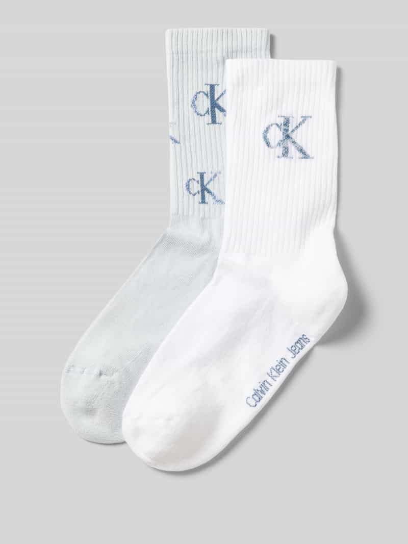 Calvin Klein Jeans Sokken met elastische ribboordjes in een set van 2 paar