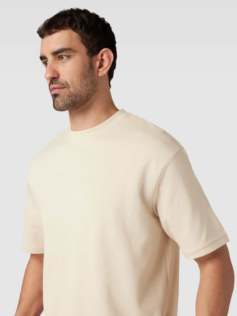 Selected Homme T-shirt met geribde ronde hals model 'OSCAR'