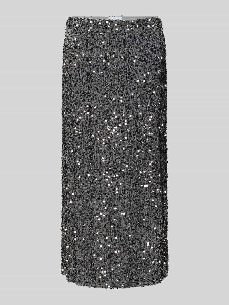 Vila High waist midirok met pailletten model 'FAITH'