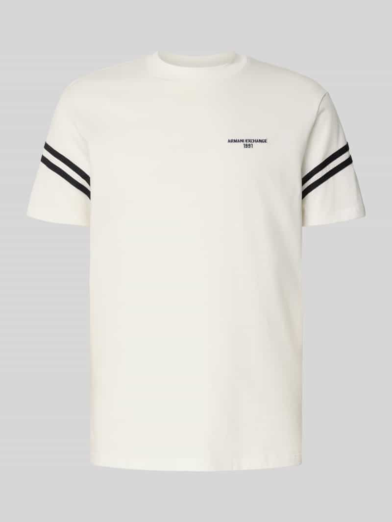 Armani Exchange T-shirt met labelstitching en ronde hals
