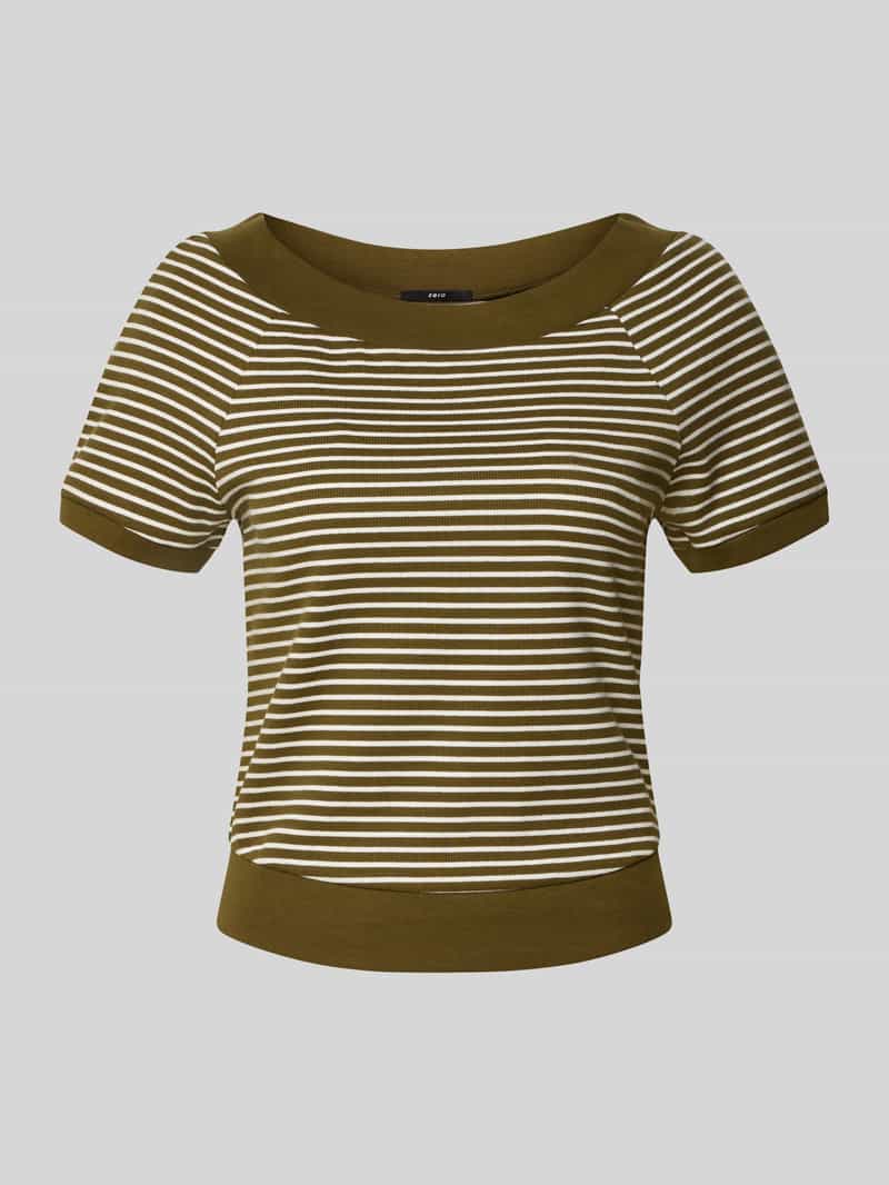 Zero T-shirt in riblook met ronde hals
