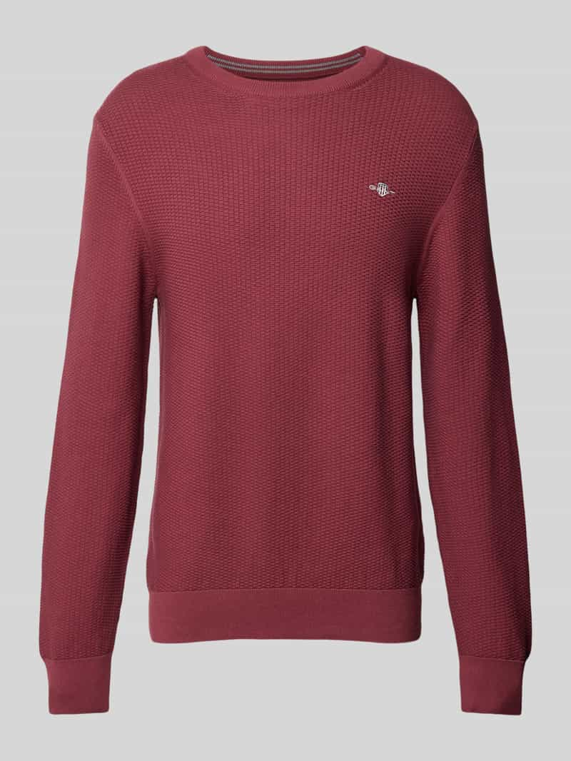 Gant Gebreide pullover met structuurmotief en ronde hals