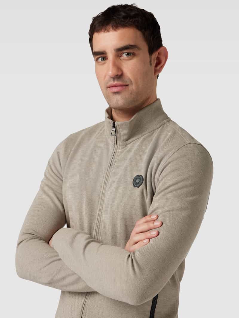 Lerros Sweatjack met ritszakken in effen design