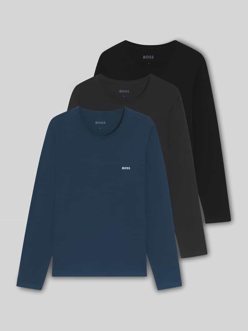Boss Regular fit shirt met lange mouwen van puur katoen in een set van 3 stuks