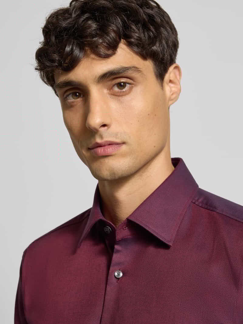 Boss Slim fit zakelijk overhemd in tweekleurig twill model 'HANK'