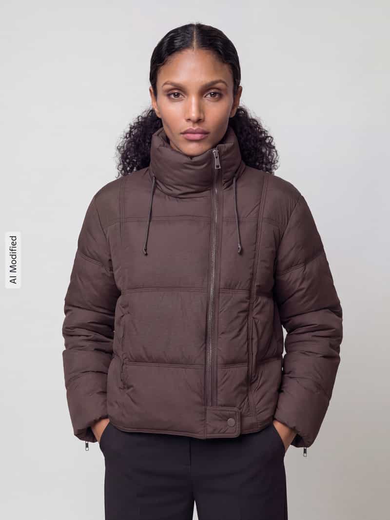 Vero Moda Gewatteerd jack met hoge kraag model 'JADE'