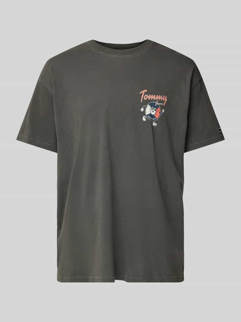 Tommy Jeans Relaxed fit T-shirt met logostitching model 'NOVELTY'