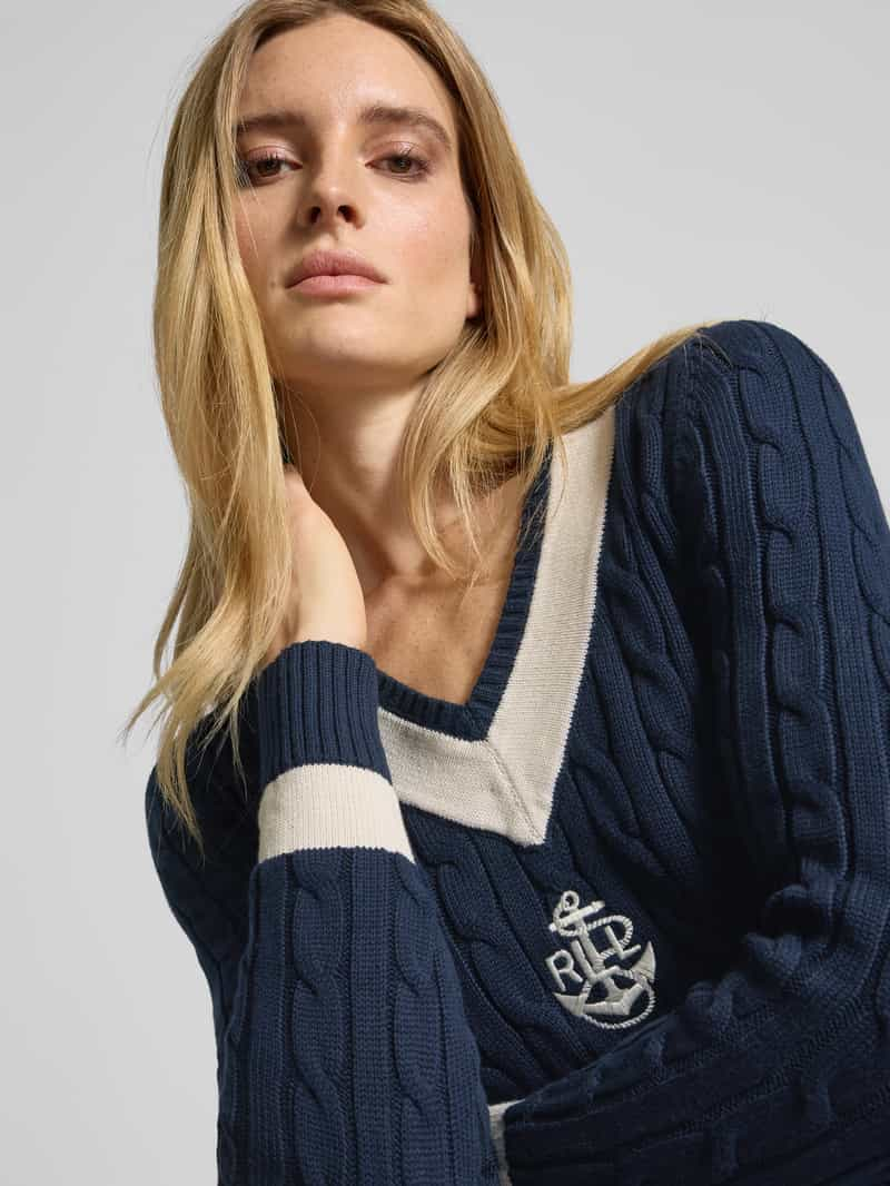 Lauren Ralph Lauren Gebreide pullover met ribboorden