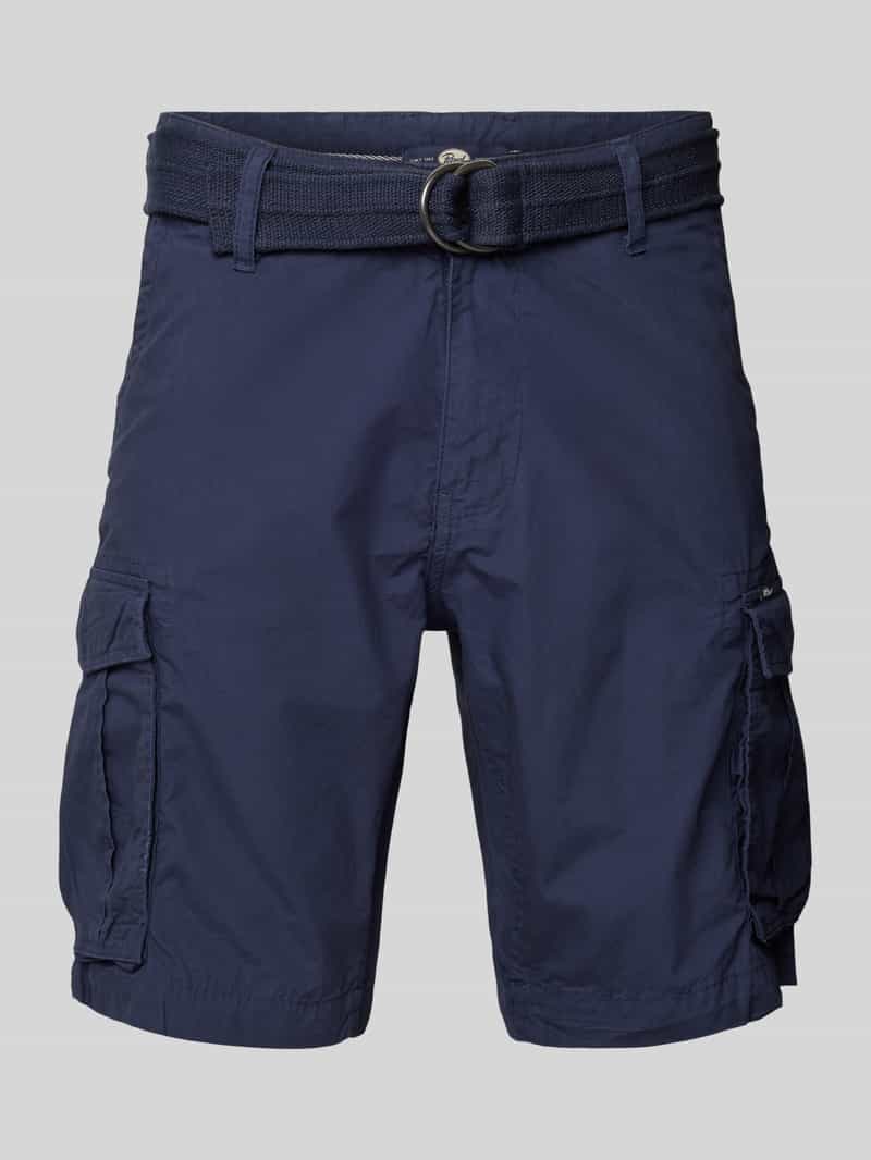 Petrol Bermuda met cargozakken en riem