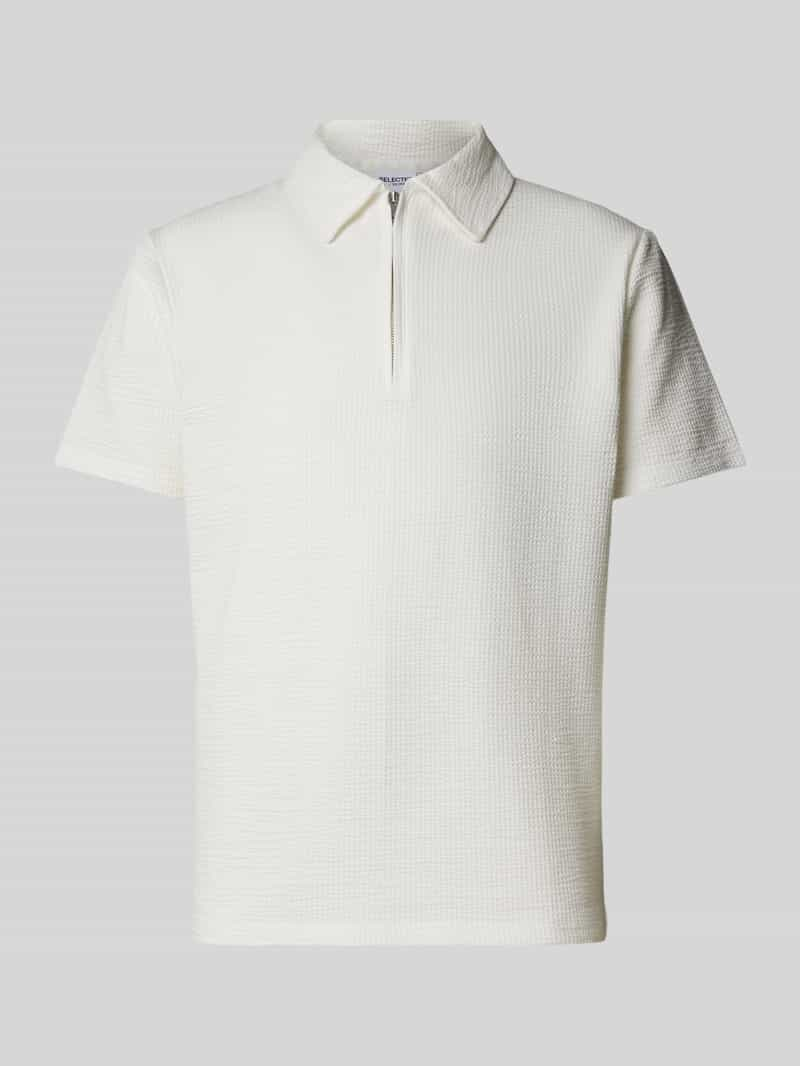 Selected Homme Poloshirt met korte ritssluiting, model 'SANDER'