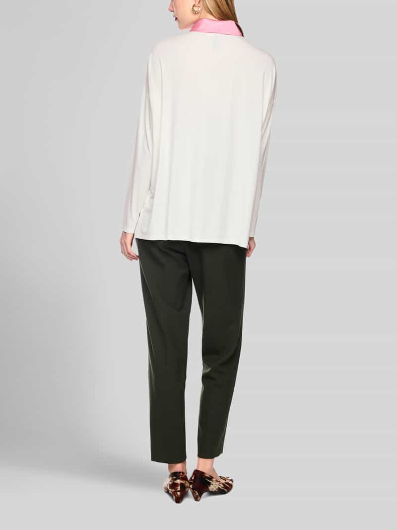 Marc Cain relaxed fit overhemdblouse met zijde-aandeel