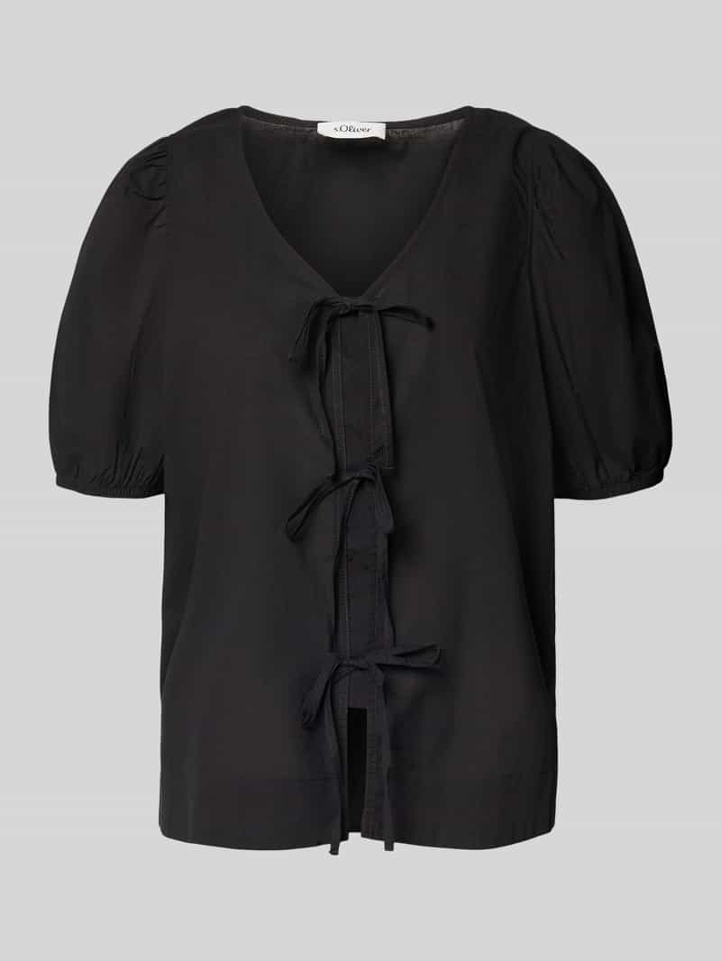 s.Oliver RED LABEL Regular fit katoenen blouse met V-hals