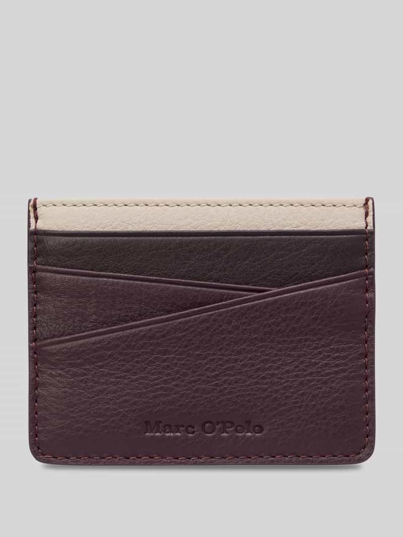 Marc O'Polo Leren kaarthouder Junis Card Holder Black Cherry donkerbruin