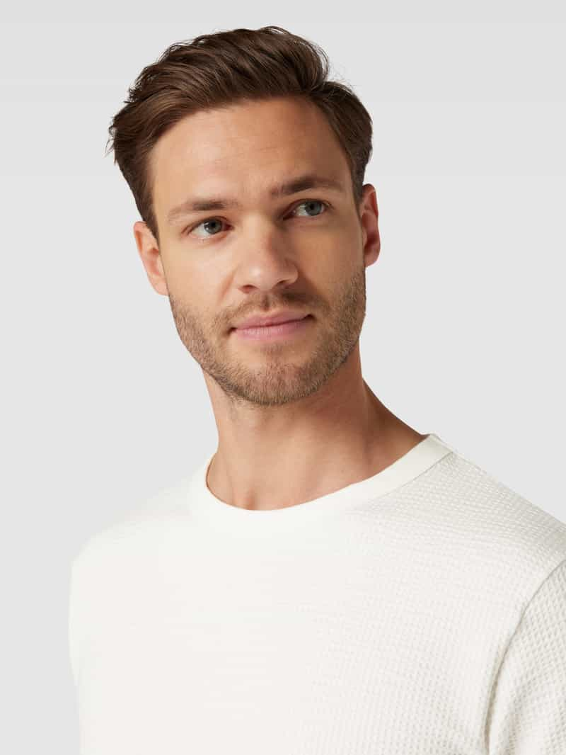 Selected Homme T-shirt met structuurmotief model 'SANDER'