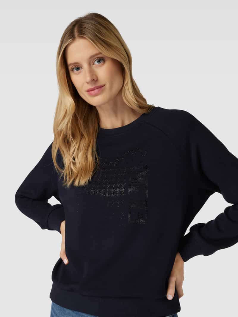Zero Sweatshirt van viscosemix met strass-steentjes