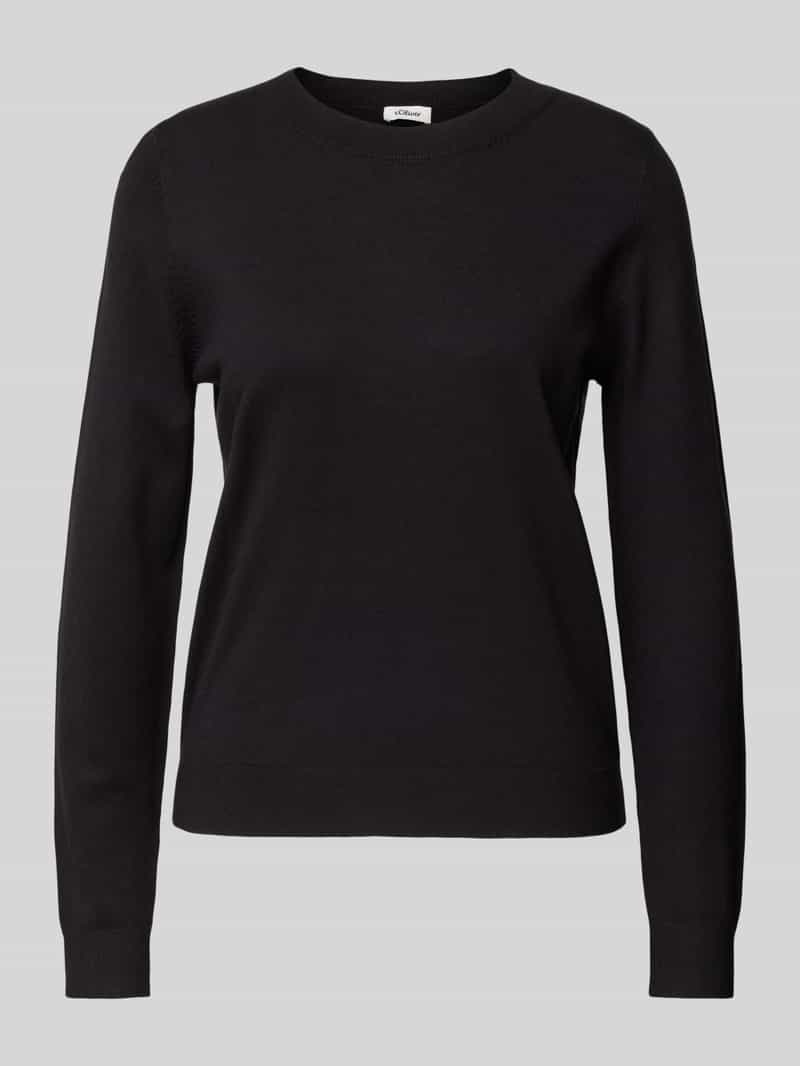 s.Oliver RED LABEL Regular fit gebreide pullover van viscosemix met geribde zomen