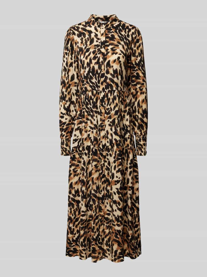 Midi-jurk met smokdetails, model 'ALIRA'