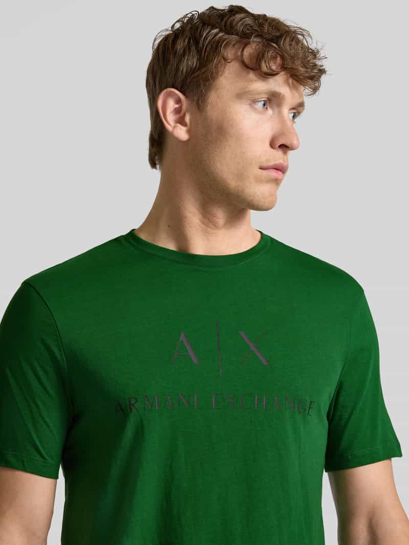 Armani Exchange Slim fit T-shirt van puur katoen met logoprint