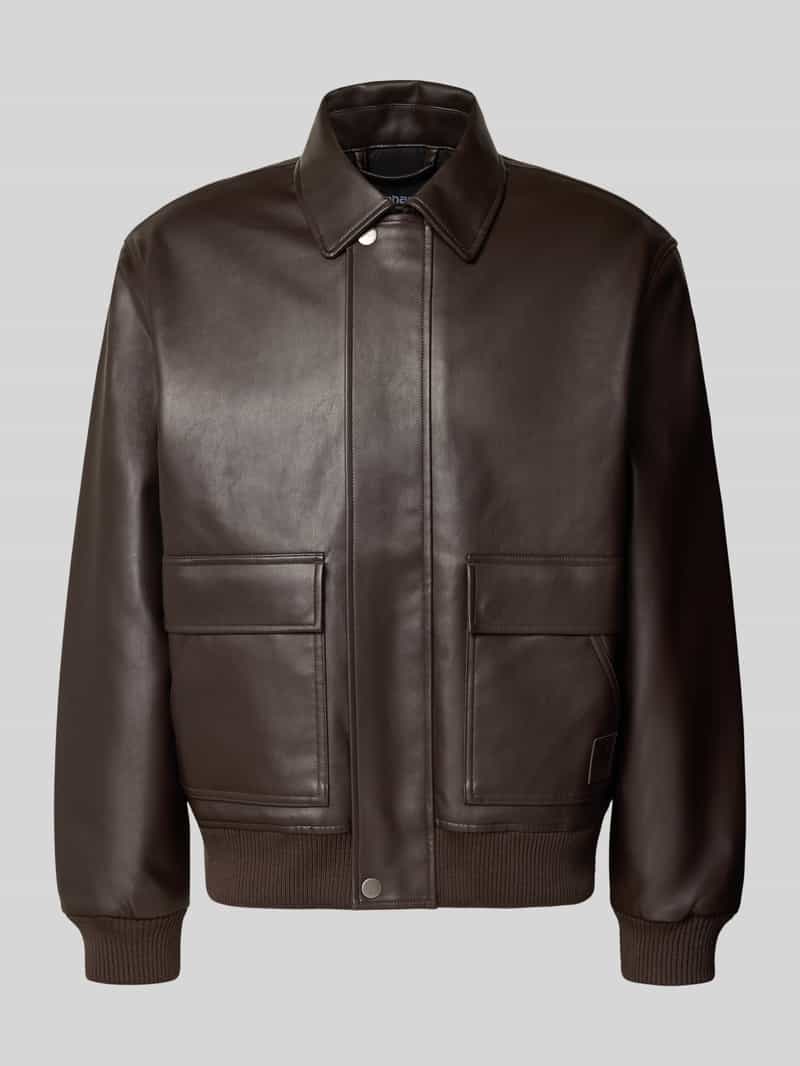 Carhartt Work In Progress Leren jack met platte kraag model 'Arizona Jacket'
