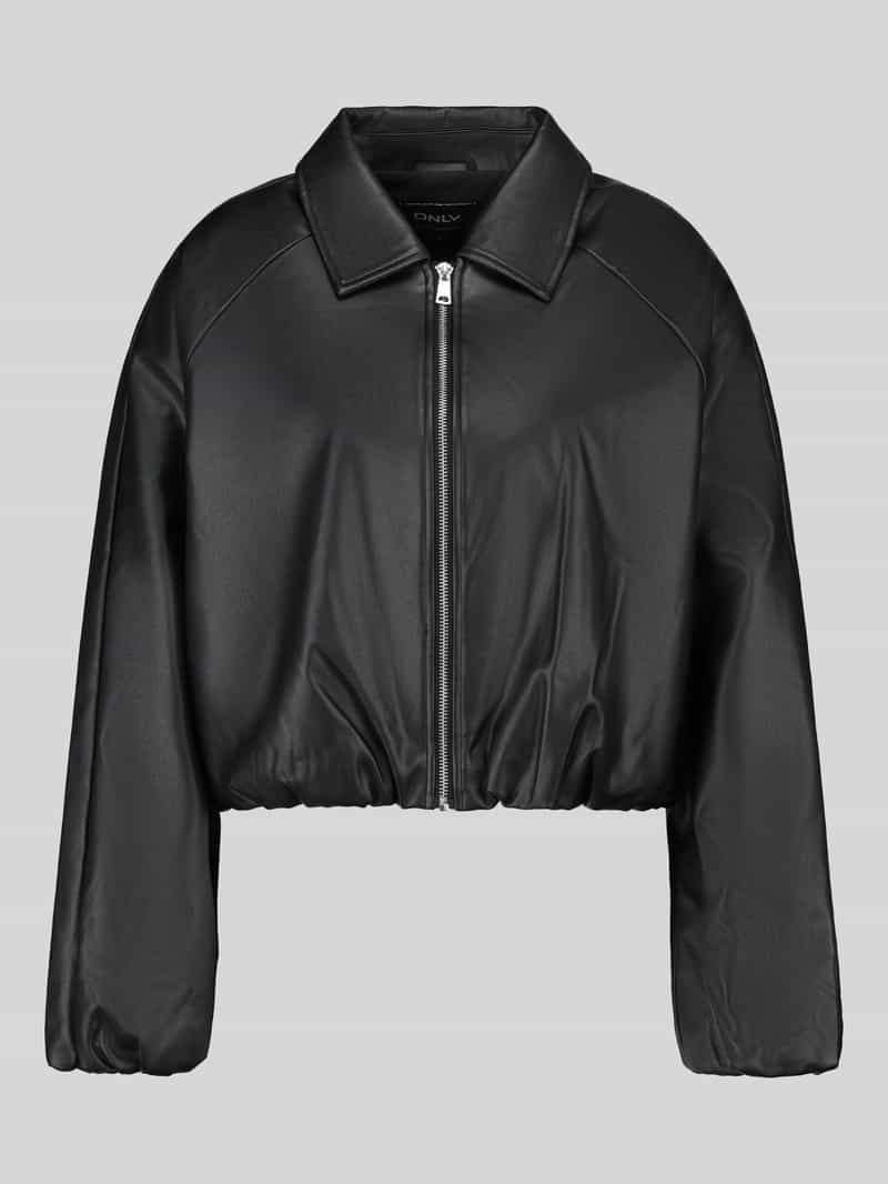 Only Regular fit bomberjack in leerlook model 'SARAMY'
