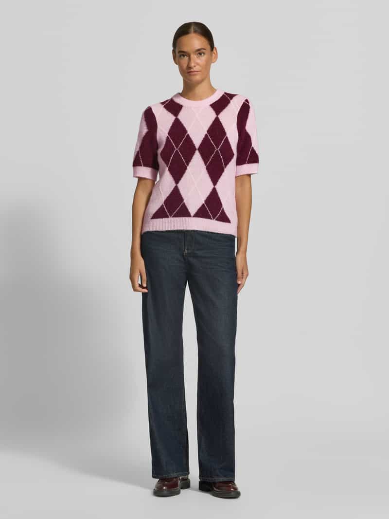 Y.A.S. Gebreide pullover van wolmix met 1/2-mouwen model 'JOHI' roze, foto 5