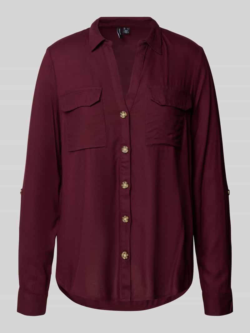 Vero Moda Regular fit overhemdblouse van pure viscose model 'BUMPY'