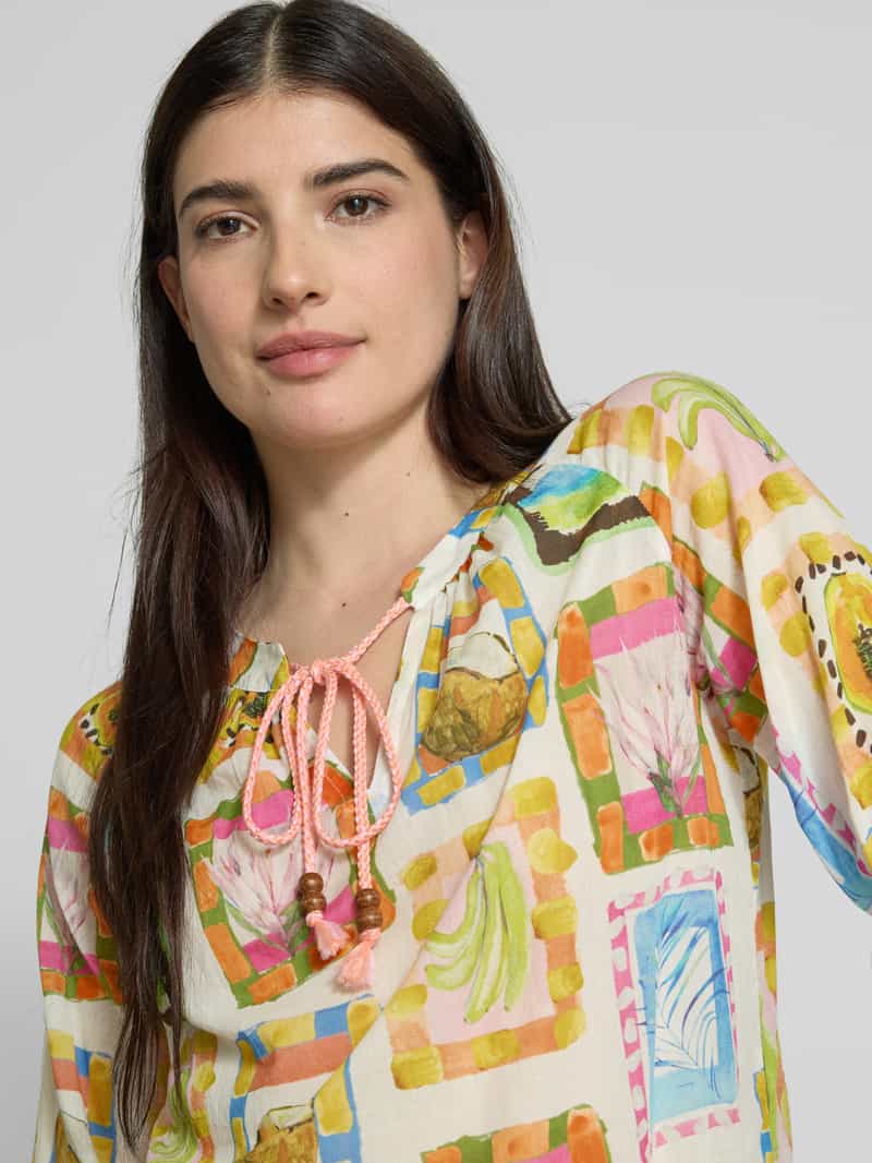 Emily Van den Bergh Regular fit blouse met ronde hals