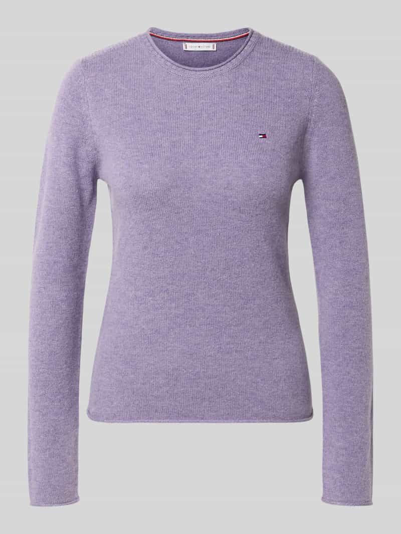 Tommy Hilfiger Slim fit gebreide pullover van zuivere wol