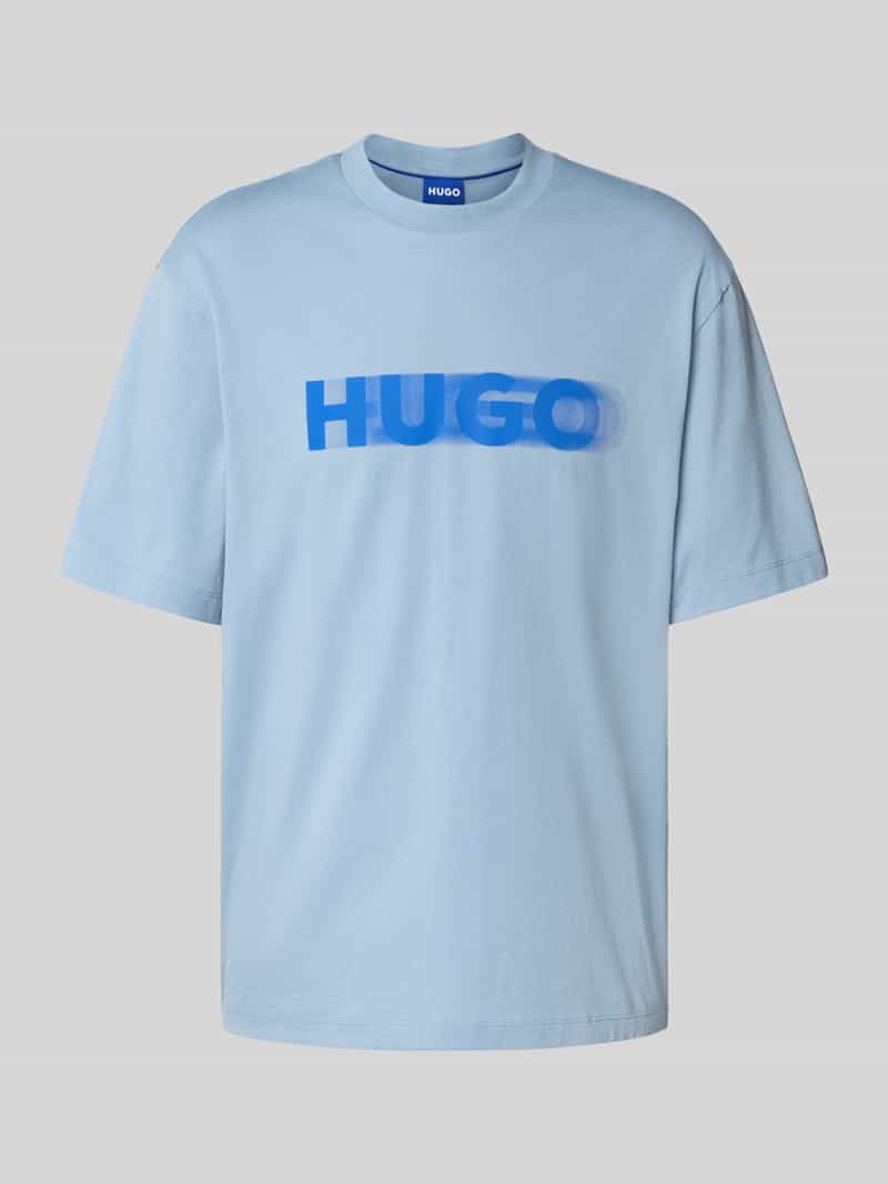 Hugo Blue T-shirt met logoprint model 'Nalax'