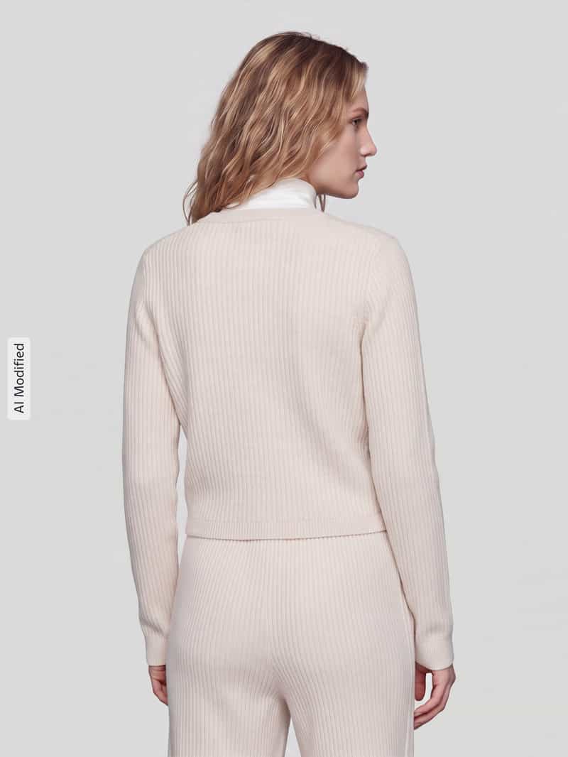 Adidas Pullover met wikkellook model: 'Jennie' beige, foto 2