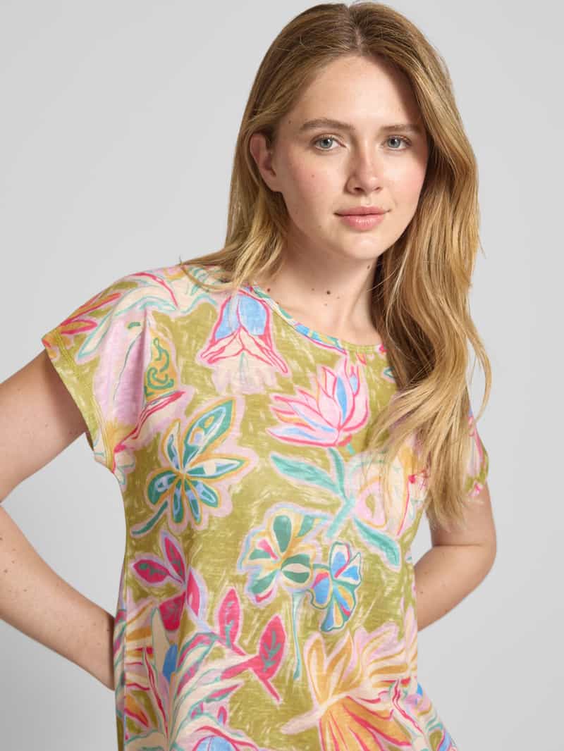 Christian Berg Woman T-shirt met geribde ronde hals