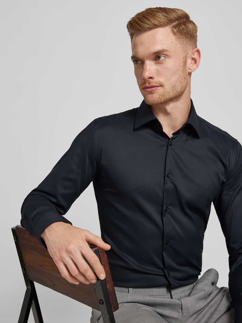 Boss Slim fit zakelijk overhemd van fijn twill met stretch