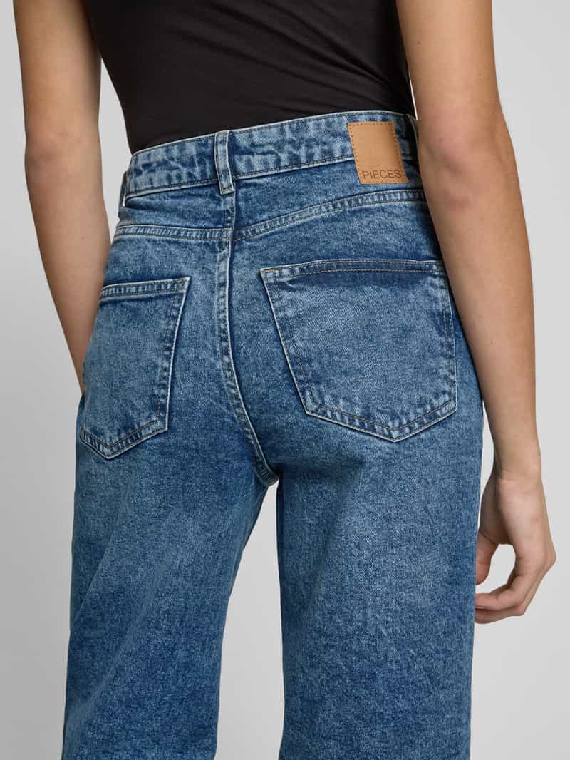 Pieces Wide leg jeans van katoenmix model 'SELMA'