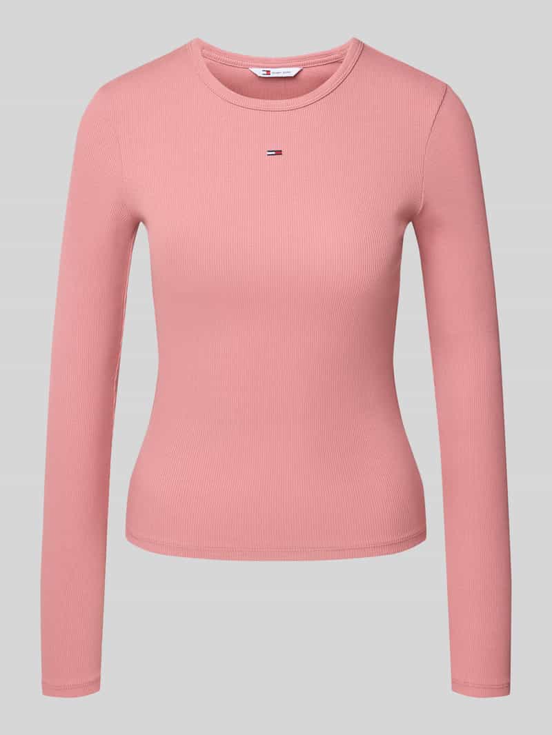 Tommy Jeans Slim fit shirt met lange mouwen van ribstof