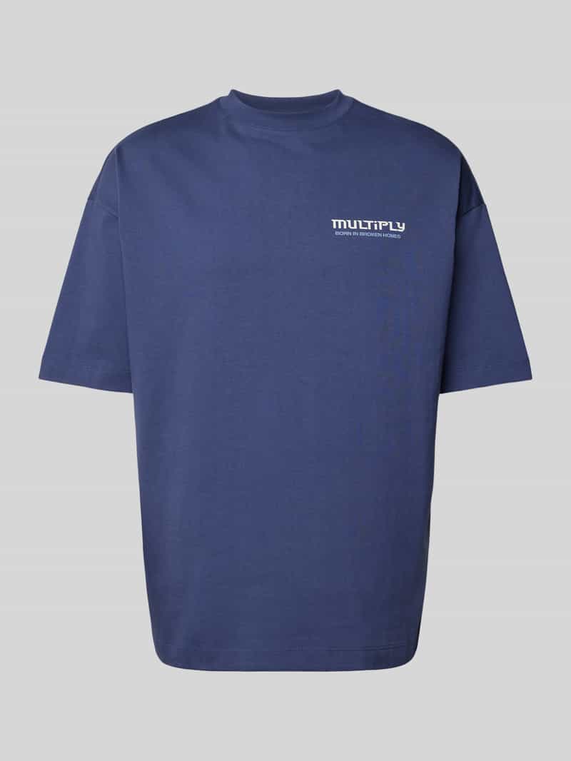 Multiply Apparel T-Shirt aus reiner Baumwolle in Dunkelblau, Größe M 1215605M
