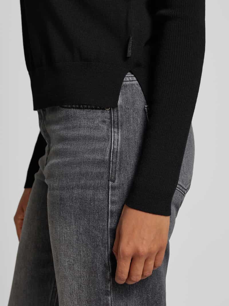 HUGO Gebreide pullover van scheerwol met labeldetail model 'Sedennian'