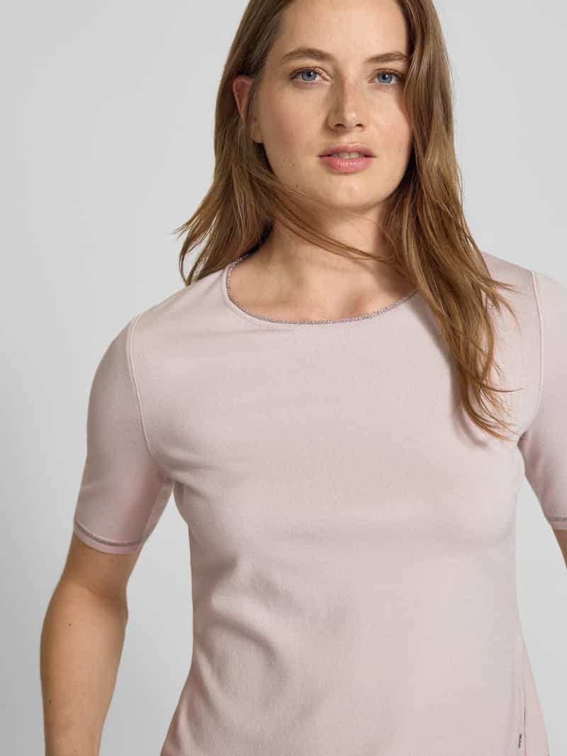 Marc Cain Gebreid shirt van viscosemix met ronde hals