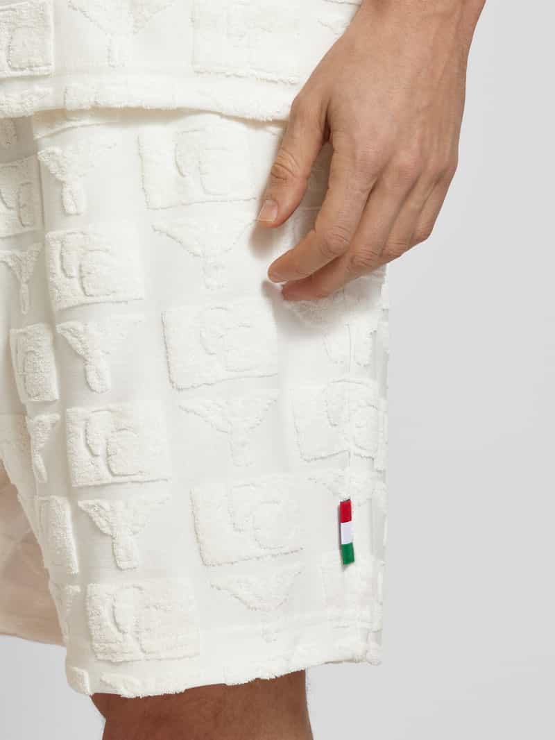 carlo colucci Regular fit sweatshorts met structuurmotief model 'BEACHWEAR'