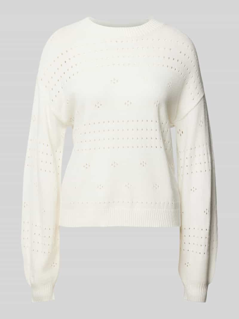 Vila Gebreide pullover met broderie anglaise, model 'RIL'