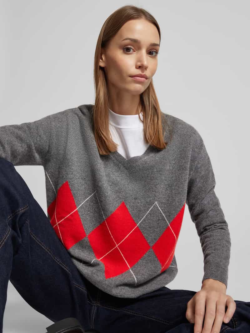 Christian Berg Woman Gebreide pullover met V-hals