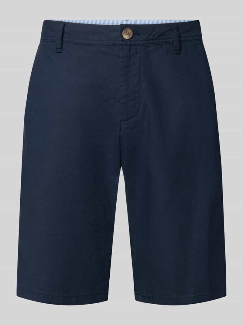 regular fit linnen short van mix van katoen en linnen