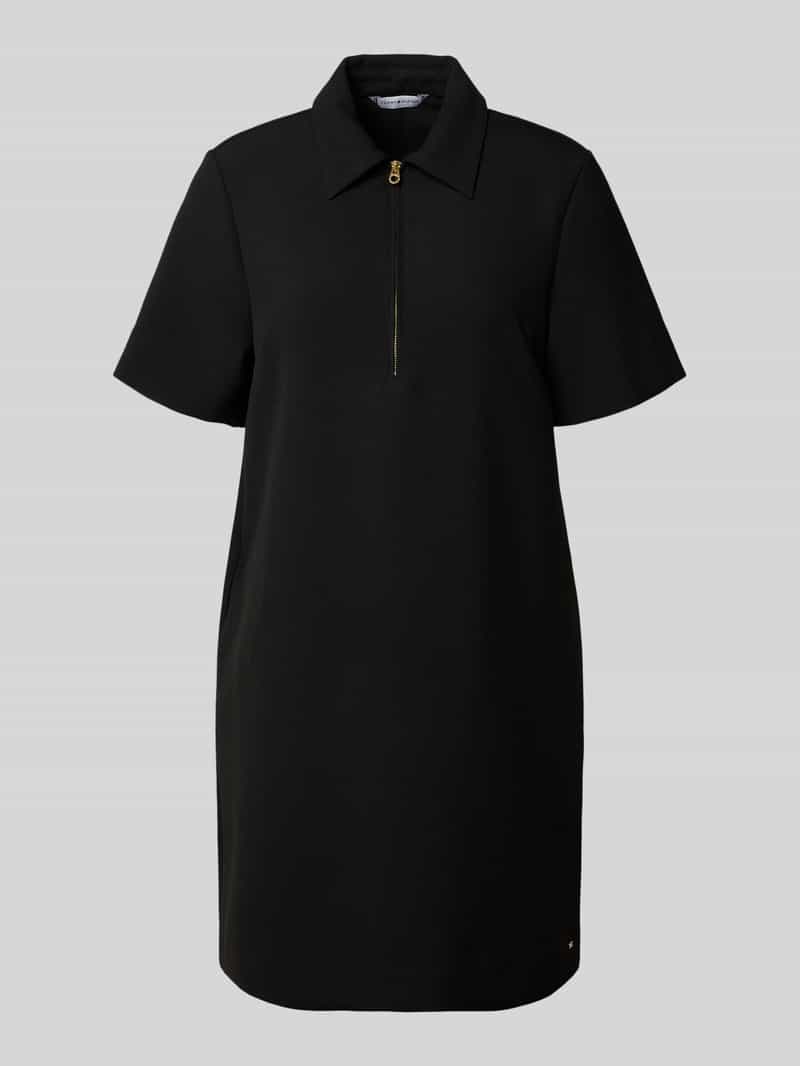 Tommy Hilfiger Regular fit zakelijke jurk met korte ritssluiting model 'PUNTO KNEE'
