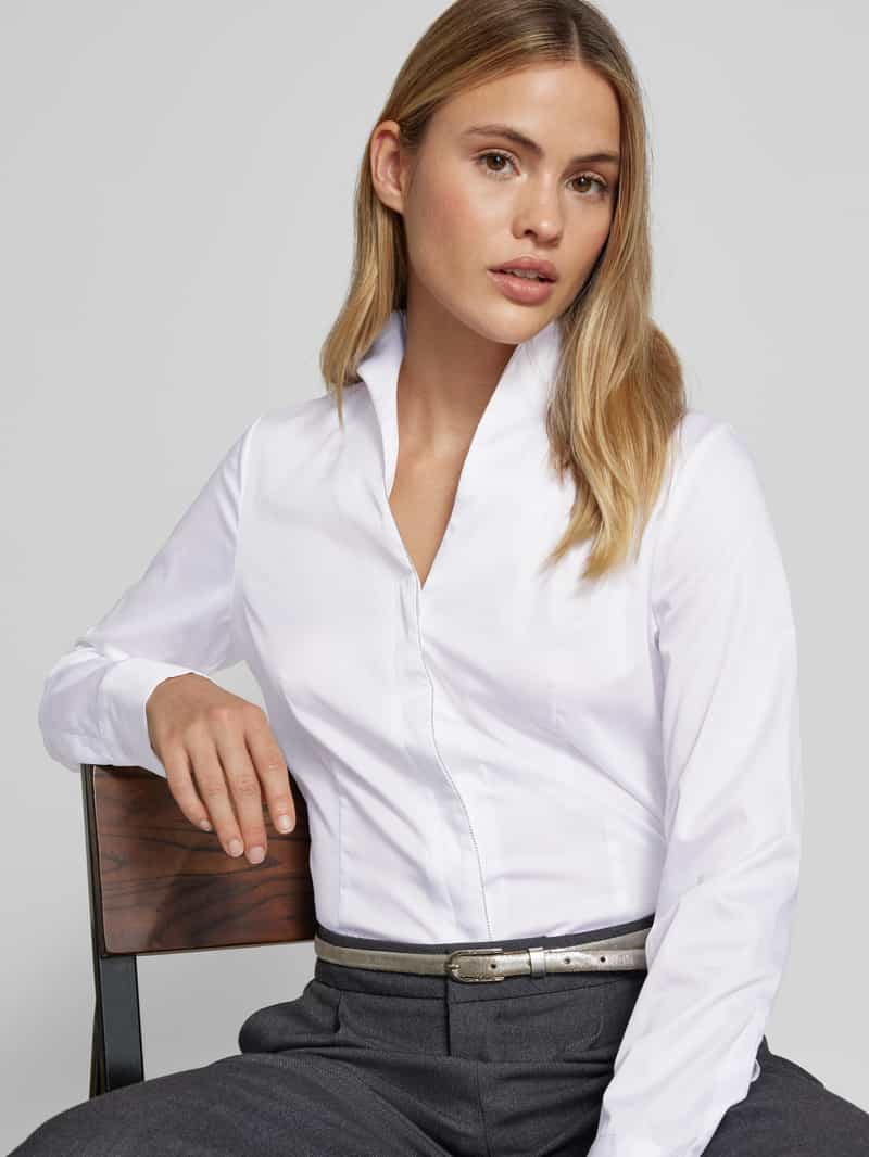 Eterna Overhemdblouse met blinde knoopsluiting