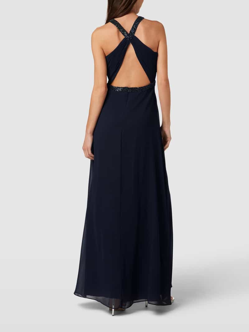 Avondjurk met siersteentjes en plooien V.M.