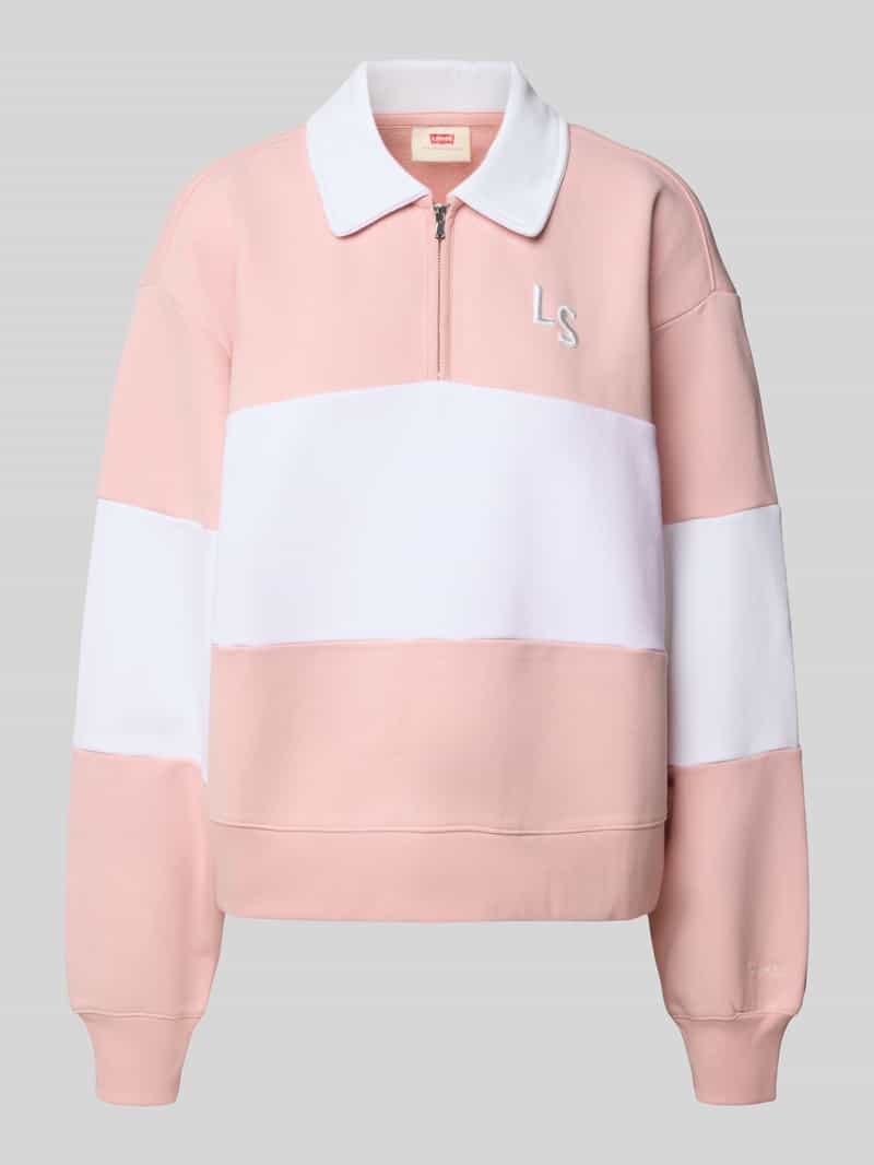 Levi's Sweatshirt met korte ritssluiting en logostitchings